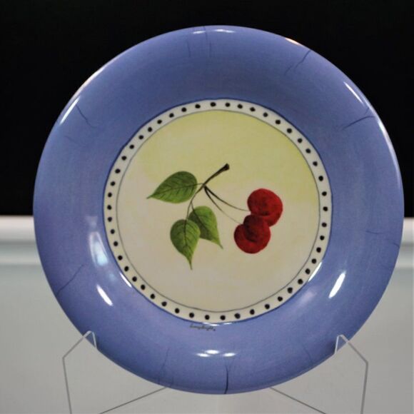 4 Sakura Evolution Melamine Plates Gracey Knight Design Blue with Cherrie 9.25" - Picture 3 of 8